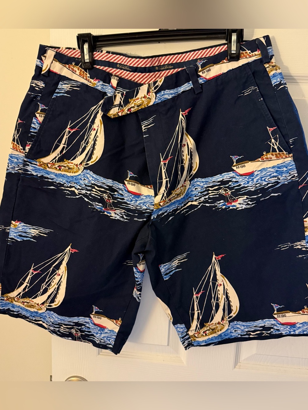 Brooks Brothers Navy Sailboat Print Men’s Shorts